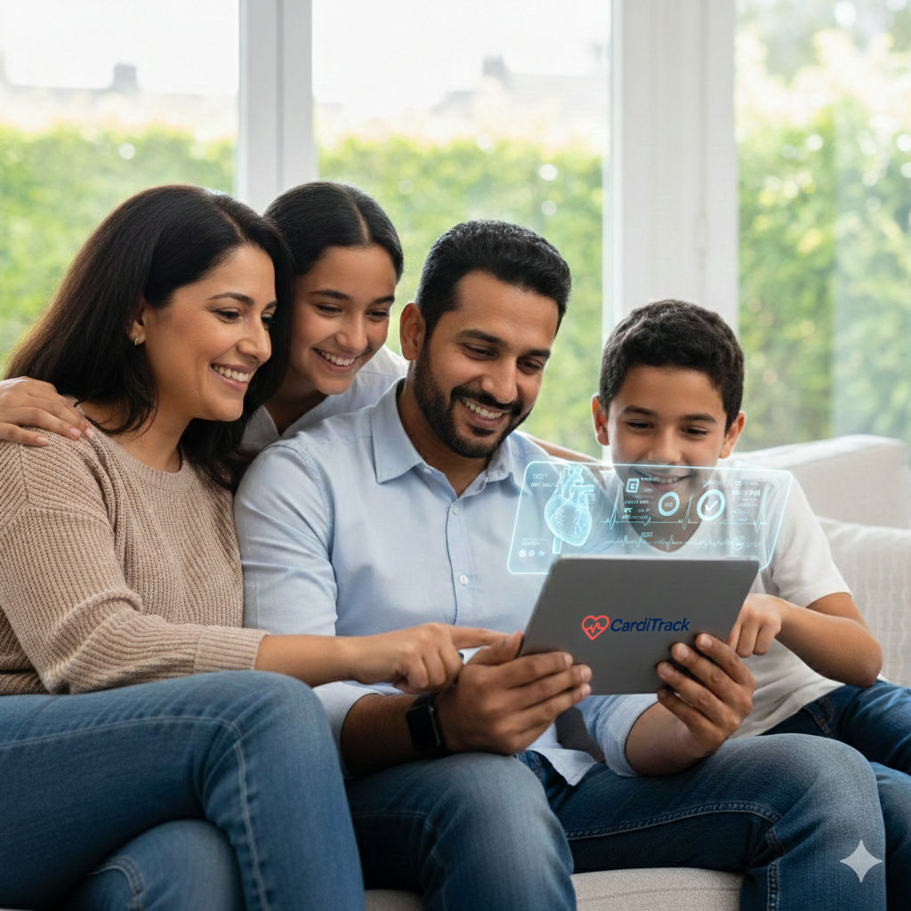 CardiTrack family health dashboard